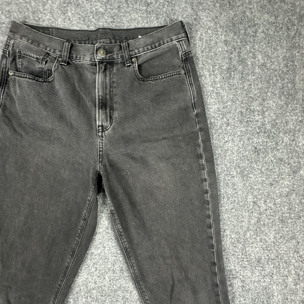 American Eagle Jeans Women Size 8 Long Faded Black High-Cotton